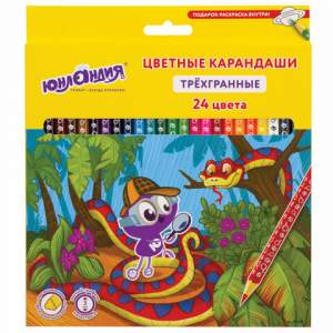 Карандаши цветные 24цв. ЮНЛАНДИЯ (Россия) ...